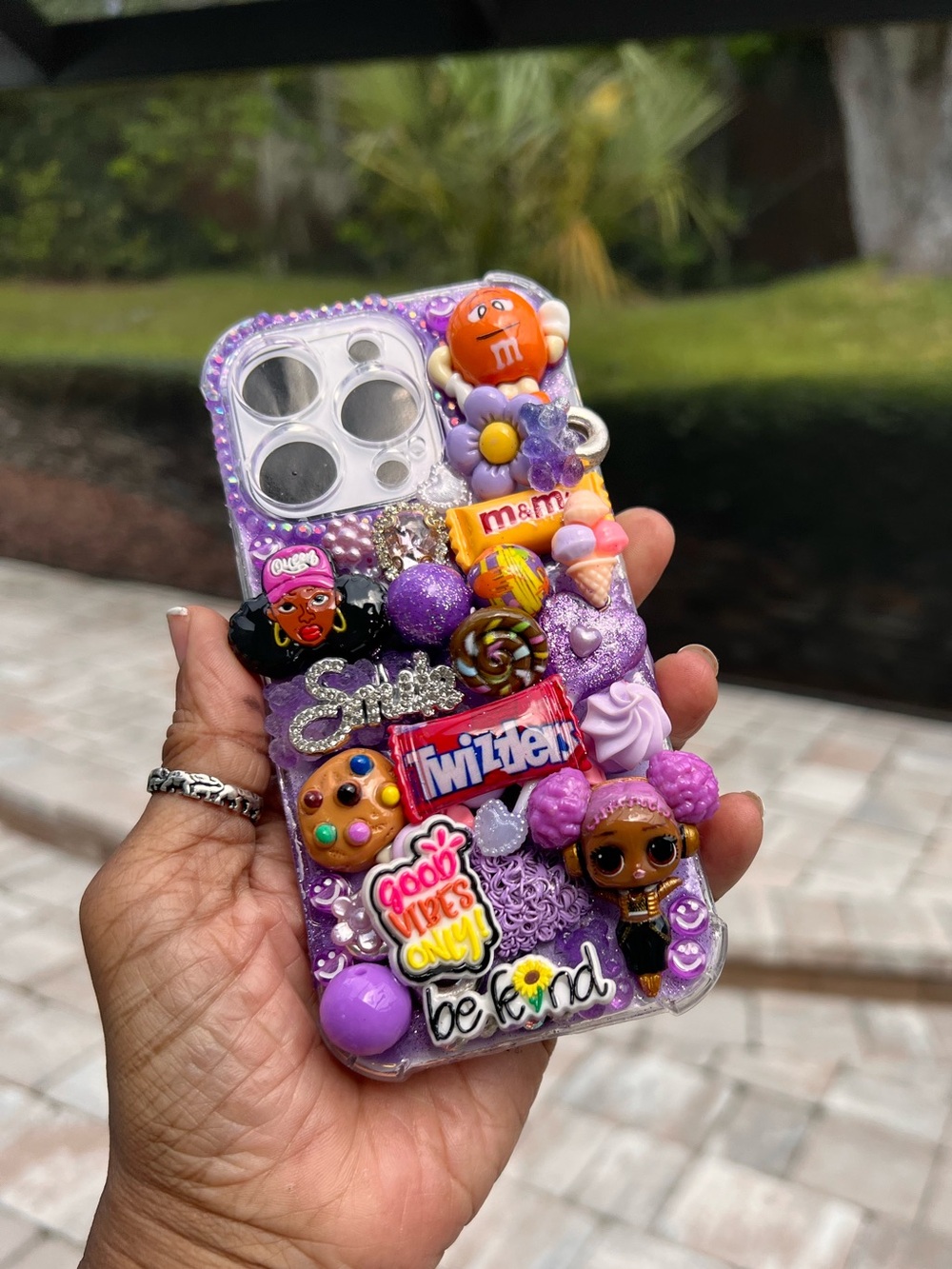 Handmade Purple Junk Phone Purple Sweets Candy & Doll Themed iPhone 16 Pro Case